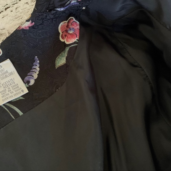 VINTAGE LIZ CLAIBORNE LONG SLEEVE FLORAL BLAZER TOP - Picture 12 of 15